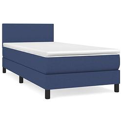 Foto van The living store boxspringbed - blauw - 203 x 80 x 78/88 cm - pocketvering matras