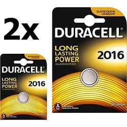 Foto van 2 stuks - duracell cr2016 professional electronics 3v 90mah lithium knoopcel
