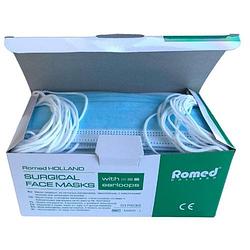 Foto van Romed mondmaskers 50 stuks in doos papier 3-laags met elastiekjes