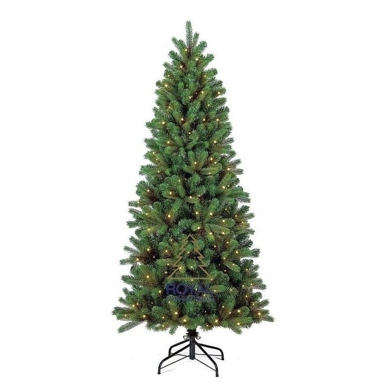 Foto van Royal christmas kunstkerstboom alaska slank 180 cm met led-verlichting + smart adapter