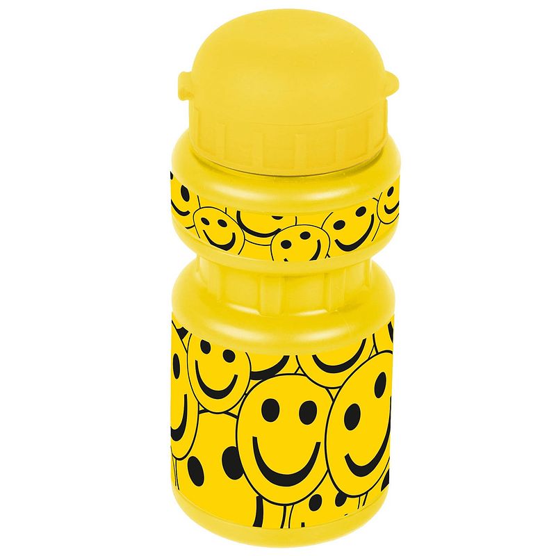 Foto van Ventura bidon met houder smile 300 ml junior geel/zwart