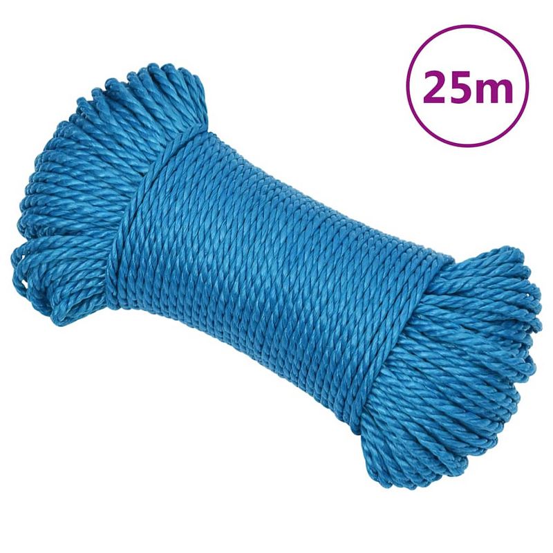 Foto van Vidaxl werktouw 6 mm 25 m polypropeen blauw