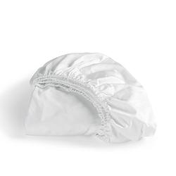 Foto van Cinderella sundays - topper hoeslaken met dubbele split (tot 15 cm) - satijn - 180x200 cm - white