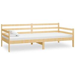 Foto van The living store houten bedbank - logeerbed en bank - 204x98x70cm - massief grenenhout