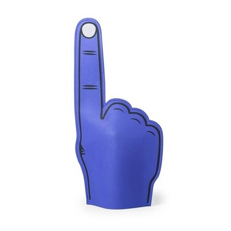 Foto van Foam hand vinger blauw 50 cm supporter feestartikelen - verkleedattributen