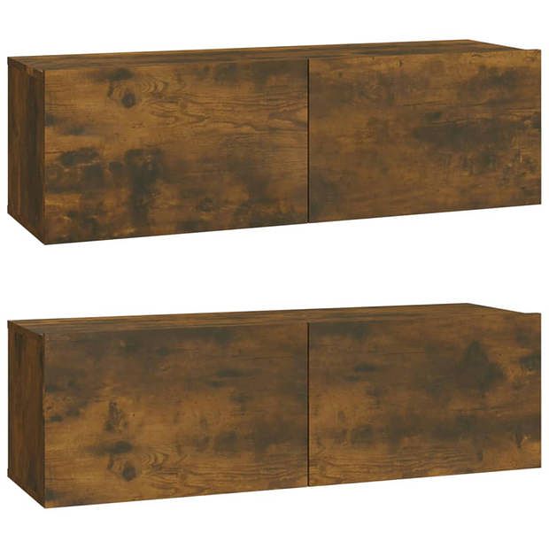 Foto van Vidaxl tv-meubelen 2 st wandgemonteerd 100x30x30 cm hout gerookt eiken