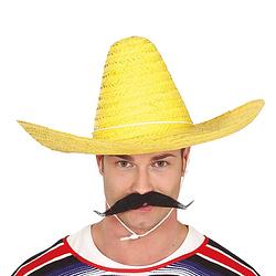 Foto van Guirca mexicaanse sombrero hoed voor heren - carnaval/verkleed accessoires - geel - verkleedhoofddeksels