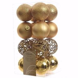 Foto van Sweet christmas kerstboom decoratie kerstballen goud 16 stuks - kerstbal