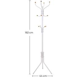 Foto van Hoppa! songmics kapstok 182cm - wit - ijzer