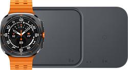 Foto van Samsung galaxy watch ultra 4g grijs/oranje 47mm + duo draadloze oplader