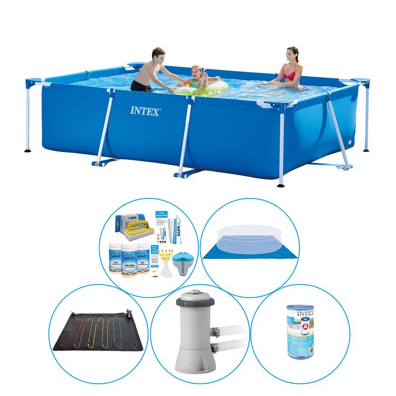 Foto van Intex frame pool rechthoekig 300x200x75 cm - 6-delig - zwembad plus accessoires