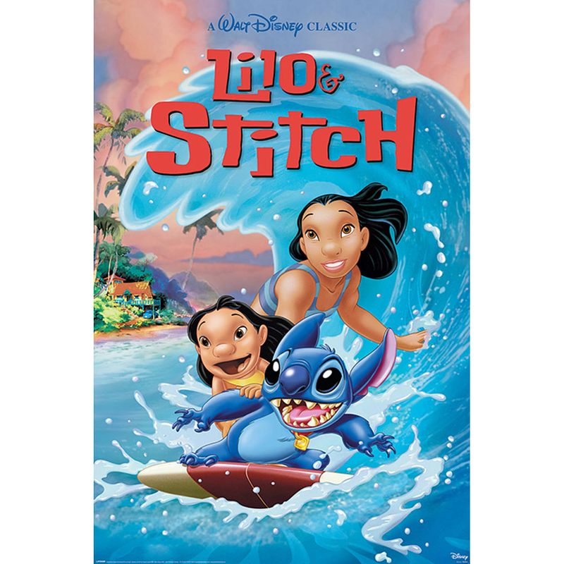 Foto van Pyramid lilo and stitch wave surf poster 61x91,5cm