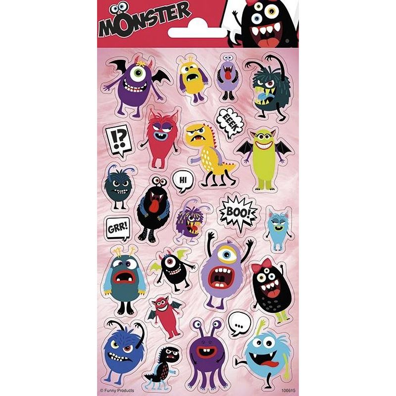 Foto van Funny products stickervel monsters junior papier 26 stuks