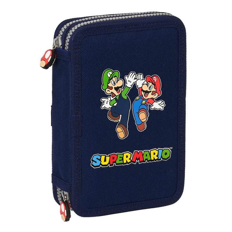 Foto van Dubbele etui super mario 12.5 x 19.5 x 4 cm marineblauw (28 pcs)