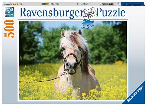 Foto van Ravensburger puzzel wit paard 500pcs