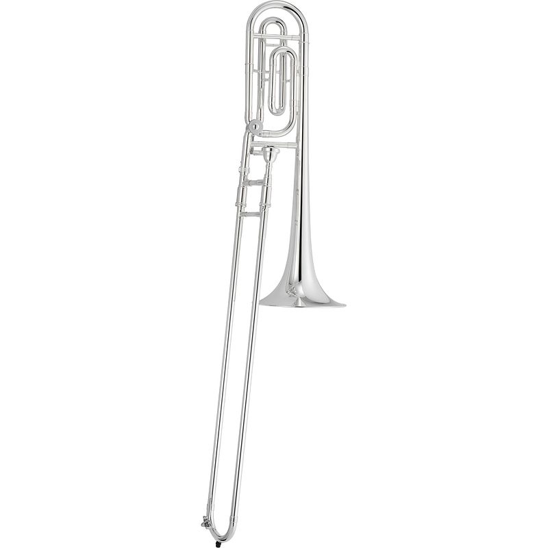 Foto van Jupiter jtb1100 fsq tenor trombone bb/f (kwartventiel, zilver) + koffer