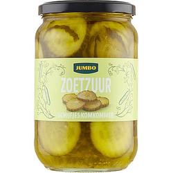 Foto van Jumbo zoetzuur schijfjes komkommer 670g