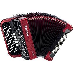Foto van Hohner nova iii 96 rood, c-griff accordeon