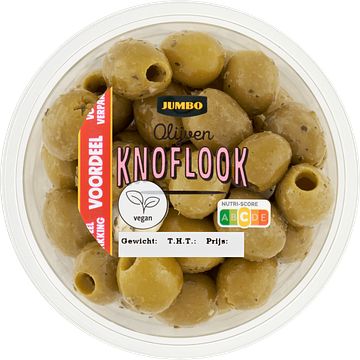 Foto van Jumbo olijven knoflook voordeelverpakking 260g