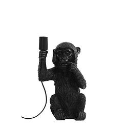 Foto van Light & living - tafellamp monkey - 24.5x22x41.5cm - zwart
