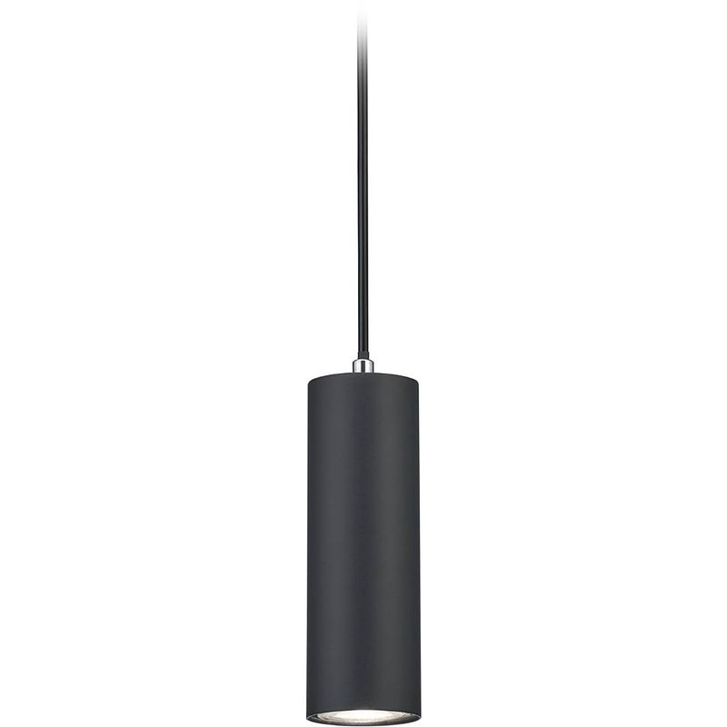 Foto van Led railverlichting - hanglamp - trion dual monla - 2 fase - gu10 fitting - rond - mat zwart - aluminium