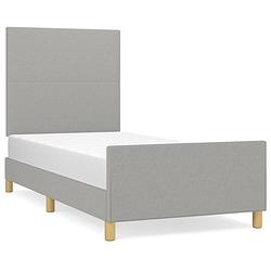 Foto van The living store bedframe - comfort plus - bedframe - 203 x 103 cm - lichtgrijs