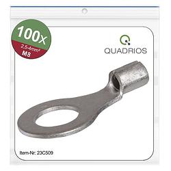 Foto van Quadrios 23c509 ringkabelschoen dwarsdoorsnede (max.): 4 mm² gat diameter: 8.5 mm ongeïsoleerd 100 stuk(s)