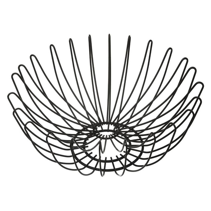 Foto van Fruitschaal/fruitmand rond zwart metaal 35 cm - fruitschalen
