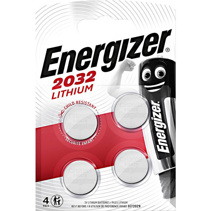 Foto van Energizer batterij knoopcel lithium 3v cr2032 4 stuks