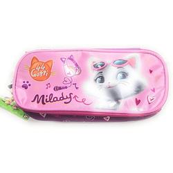 Foto van 44 gatti etui katten meisjes 22 x 9 cm polyester roze