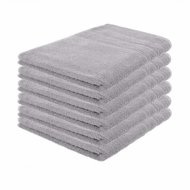 Foto van Pure4u luxe hotel handdoek - grijs - 6 stuks - 50x100cm - 550 g/m2