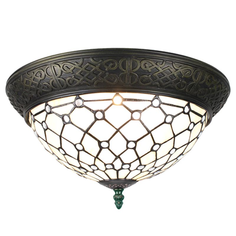 Foto van Haes deco - plafondlamp tiffany bruin ø 38x20 cm e14/max 2x25w