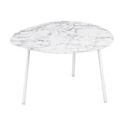 Foto van Leitmotiv - bijzettafel ovoid marble look - wit