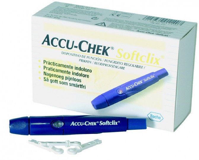 Foto van Roche accu chek softclix prikpen