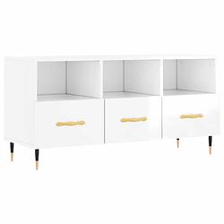 Foto van Vidaxl tv-meubel 102x36x50 cm bewerkt hout hoogglans wit