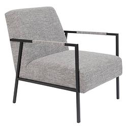 Foto van 24designs jamie fauteuil - stof lichtgrijs - zwart metalen frame