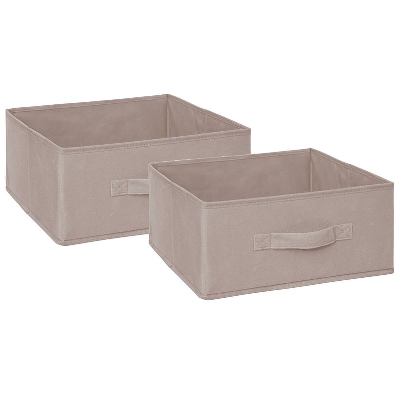 Foto van 5five opbergmand/kastmand - 2x - vakkenkast - 14 liter - beige - 31 x 31 x 15 cm - opbergmanden