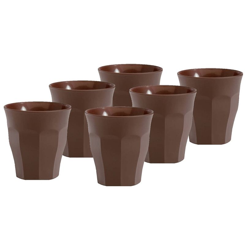 Foto van Set van 12x stuks koffie/espresso glazen bruin 90 ml picardie - koffie- en theeglazen