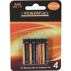 Foto van Powerful batterijen - aaa type - 4x stuks - alkaline - minipenlites aaa batterijen