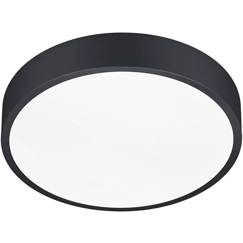 Foto van Led plafondlamp - plafondverlichting - trion wilson - 28w - aanpasbare kleur - dimbaar - rond - mat zwart - aluminium