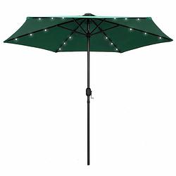 Foto van Vidaxl parasol met led-verlichting en aluminium paal 270 cm groen