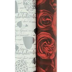 Foto van Luxe valentijn assortiment cadeaupapier inpakpapier kadopapier - 300 x 70 cm - 3 rollen