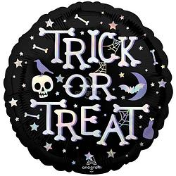 Foto van Anagram folieballon trick or treat 45 cm zwart/paars