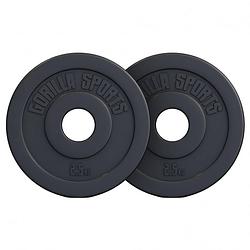 Foto van Gorilla sports olympische halterschijven 2 x 5 kg kunststof - 50 mm