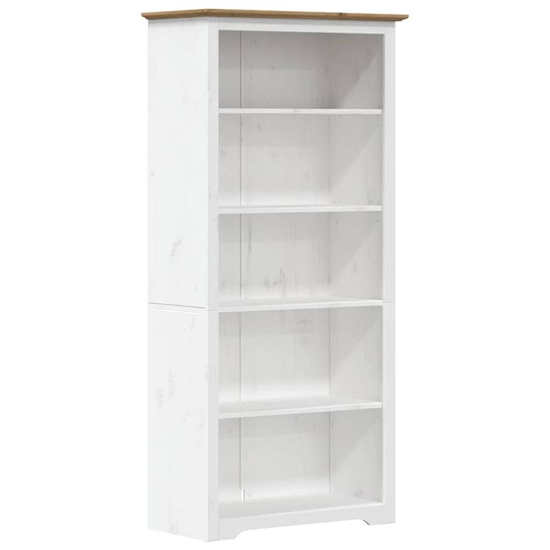 Foto van The living store boekenkast franse stijl - massief grenenhout - 180 cm - wit/bruin