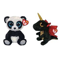 Foto van Ty - knuffel - beanie boo's - bamboo panda & grindal dragon