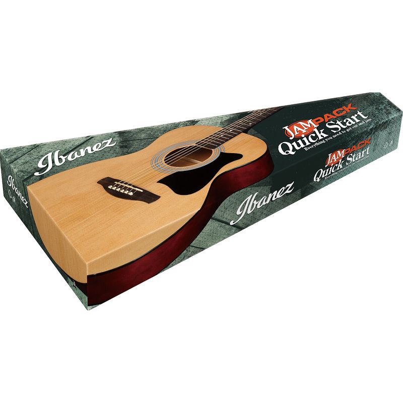 Foto van Ibanez vc50njp open pore natural jam pack quick start westerngitaar-pakket