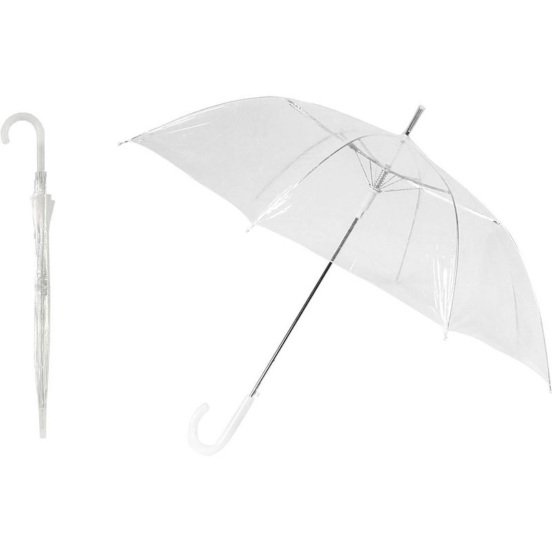 Foto van Paraplu transparant - koepel - doorzichtig - volwassen - stormbestendig