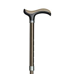 Foto van Gastrock verstelbare wandelstok - donkergrijs - mat afgewerkt - super soft derby handvat - aluminium - lengte 89 - 99 cm