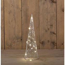 Foto van Anna'ss collection - metal cone silver 40cm 20led warm white - 50cm clear le